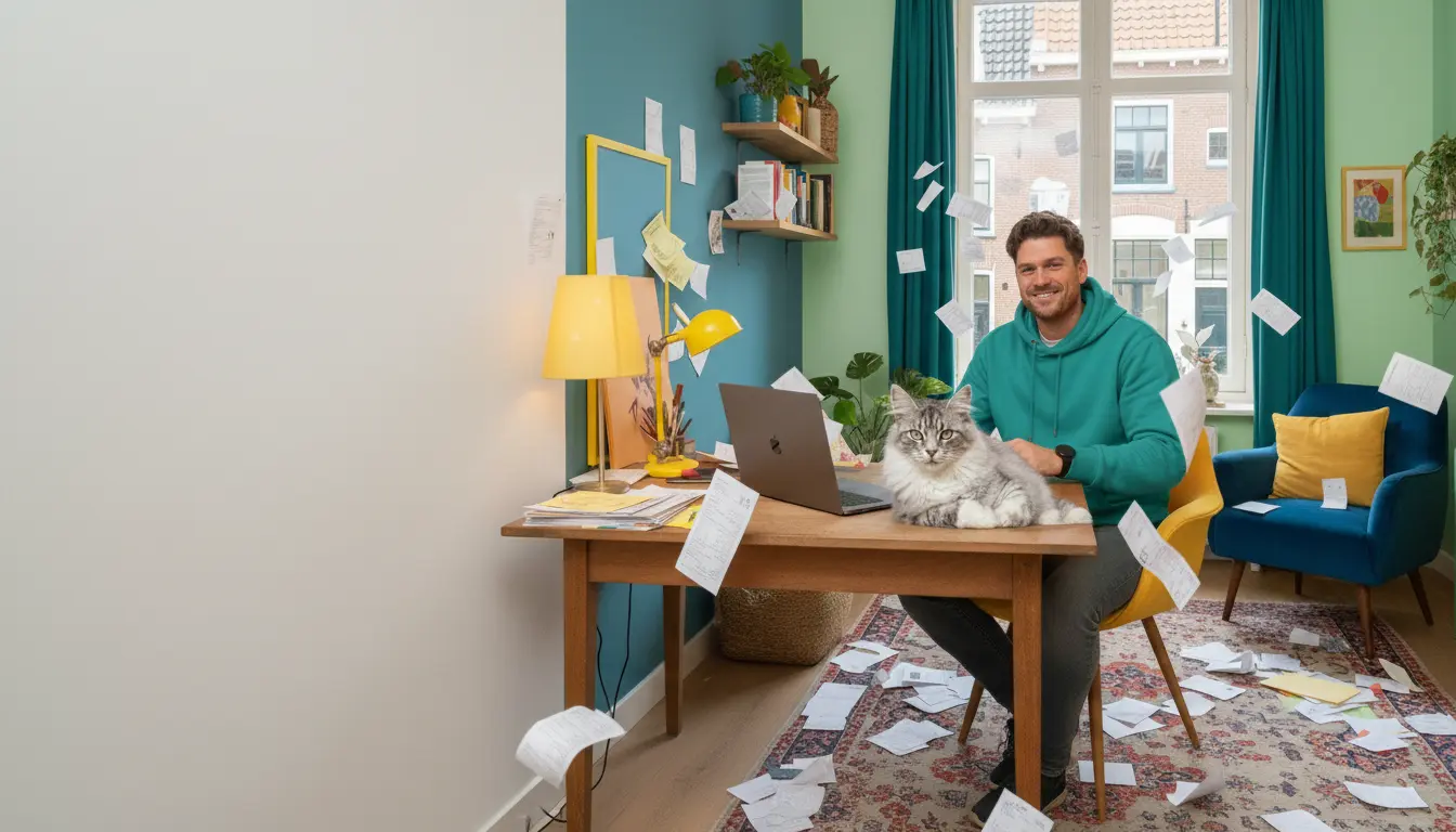 Jeroen en Sem aan het werk